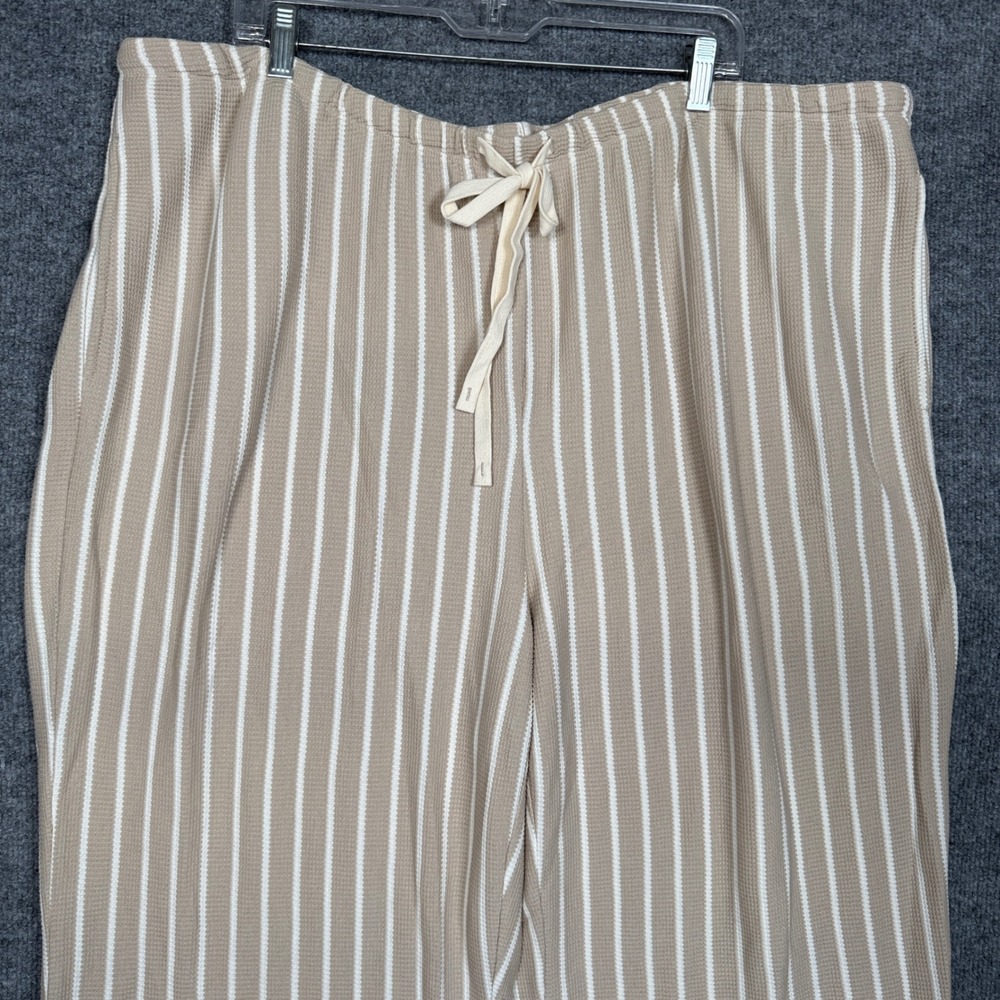 Peace Love World Plus 2X Top and Pant Set Neutral Stripe Waffle Honeycomb Knit - Picture 12 of 16